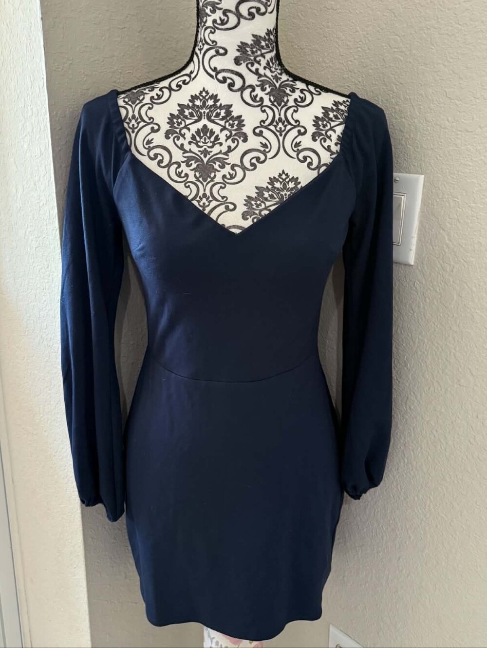 Long Sleeve Navy Mini Dress